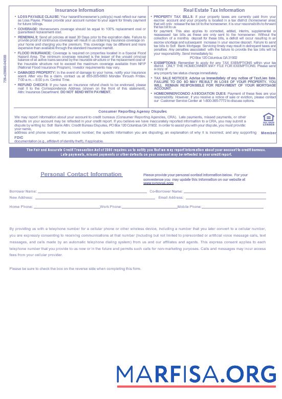 Blank USA Synovus bank mortgage statement in Word and PDF formats, 3 pages 3 download for verification